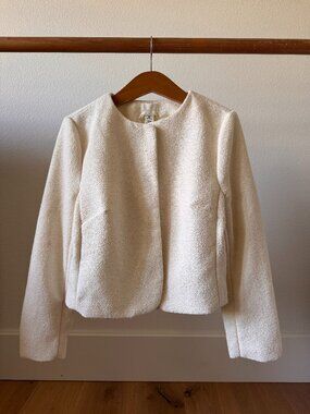HM Cream Woven textured Business Casual Night Out Jacket Size Medium NWT
